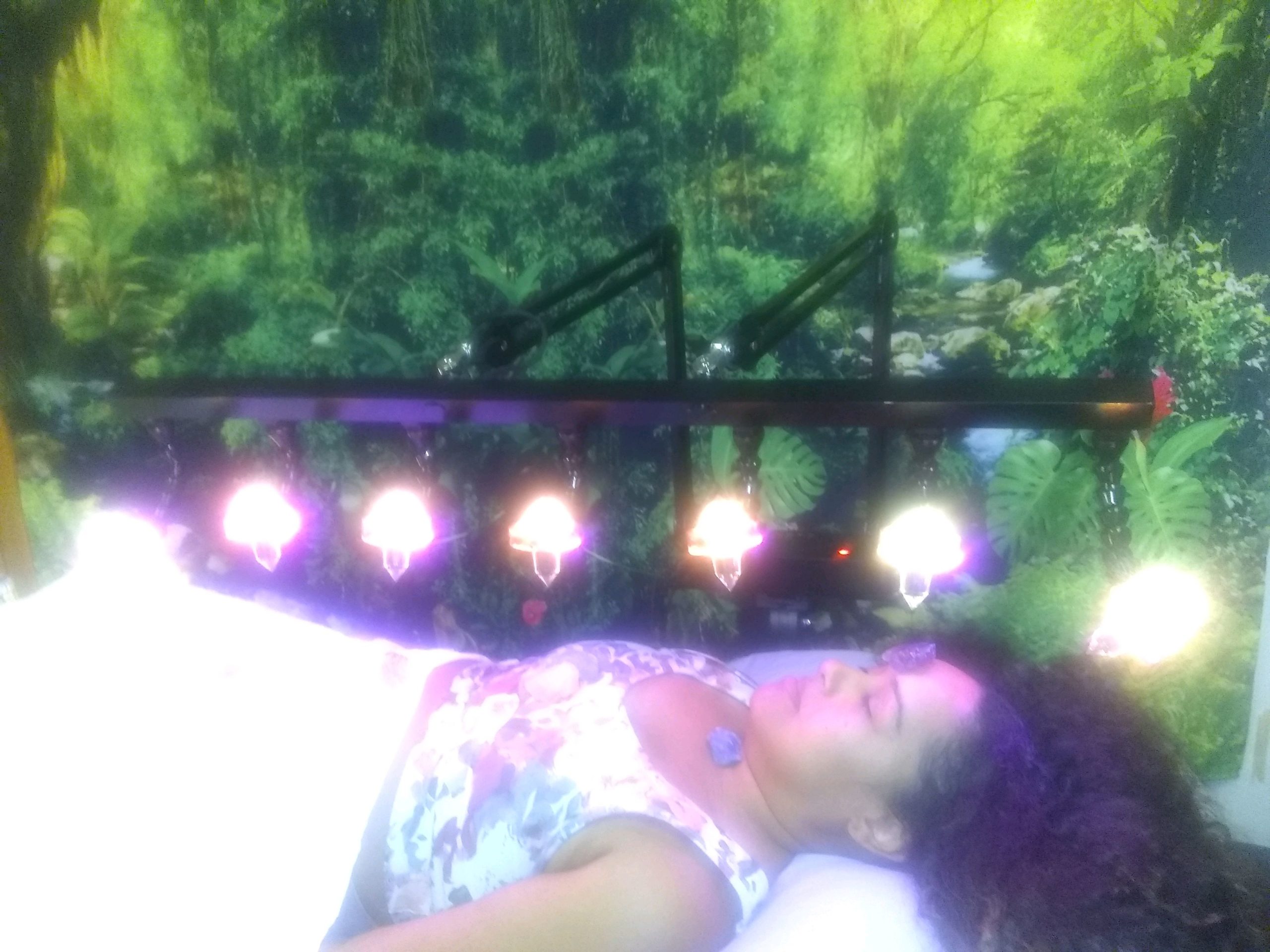 Crystal Healing Bed with Chakra Balancing for guest at AGLOW